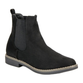 Super Mode Botines chelsea de ante negros 2