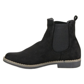 Super Mode Botines chelsea de ante negros 3