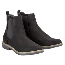 Super Mode Botines chelsea de ante negros 5