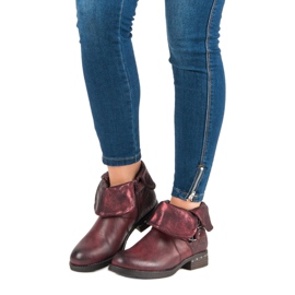 Forever Folie Botas burdeos rojo 6