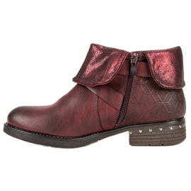 Forever Folie Botas burdeos rojo 3