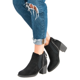 Botas casual de tacón alto negro 5
