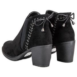 Botas casual de tacón alto negro 2