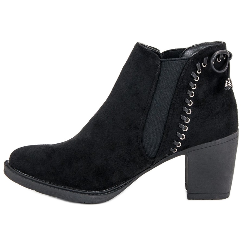 Botas casual de tacón alto negro 1