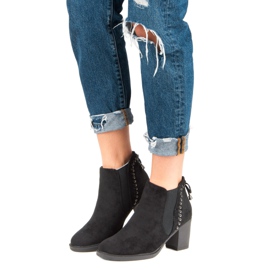 Botas casual de tacón alto negro 4