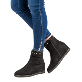 Seastar Botas de cuña de ante negro 1