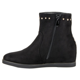 Seastar Botas de cuña de ante negro 3