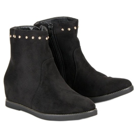 Seastar Botas de cuña de ante negro 5