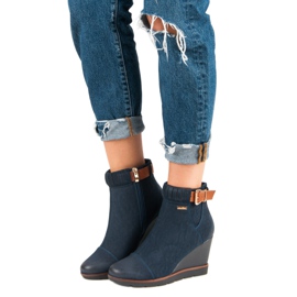 Filippo Botas de cuña azul marino 4