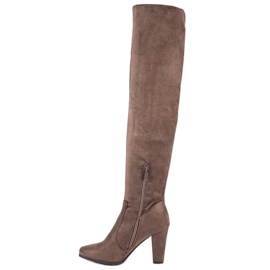 Super Me Botas altas hasta el muslo beige 4