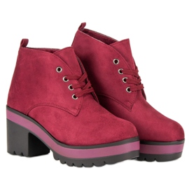 Botas ligeras de tacón alto rojo 6