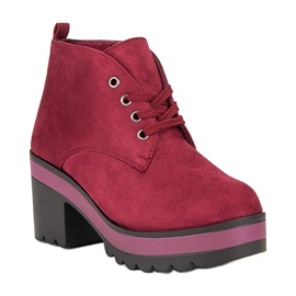 Botas ligeras de tacón alto rojo 3