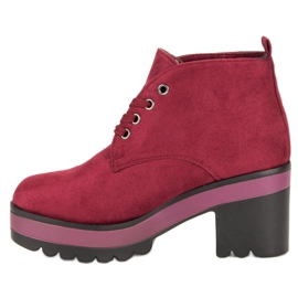 Botas ligeras de tacón alto rojo 4