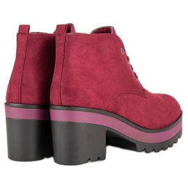 Botas ligeras de tacón alto rojo 5