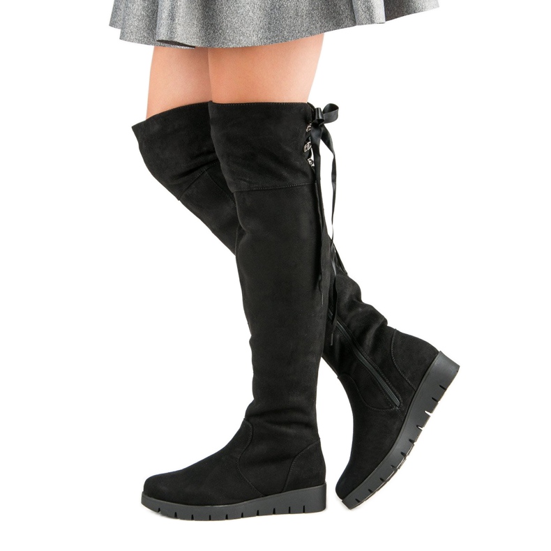 Filippo Botas de ante con plataforma negro 2 Filippo Botas de ante con plataforma negro 2