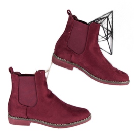 Super Mode Botines Chelsea de ante Claret rojo 9