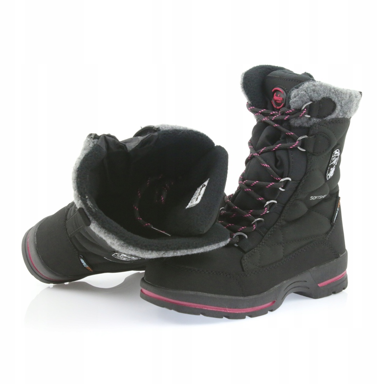 American Club Botas de nieve softshell negras con membrana American SN19 / 20 negro rosa gris 4