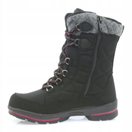 American Club Botas de nieve softshell negras con membrana American SN19 / 20 negro rosado gris 2