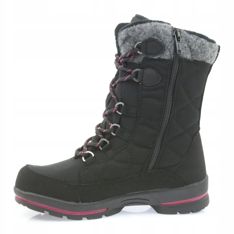 American Club Botas de nieve softshell negras con membrana American SN19 / 20 negro rosado gris 2 American Club Botas de nieve softshell negras con membrana American SN19 / 20 negro rosado gris 2