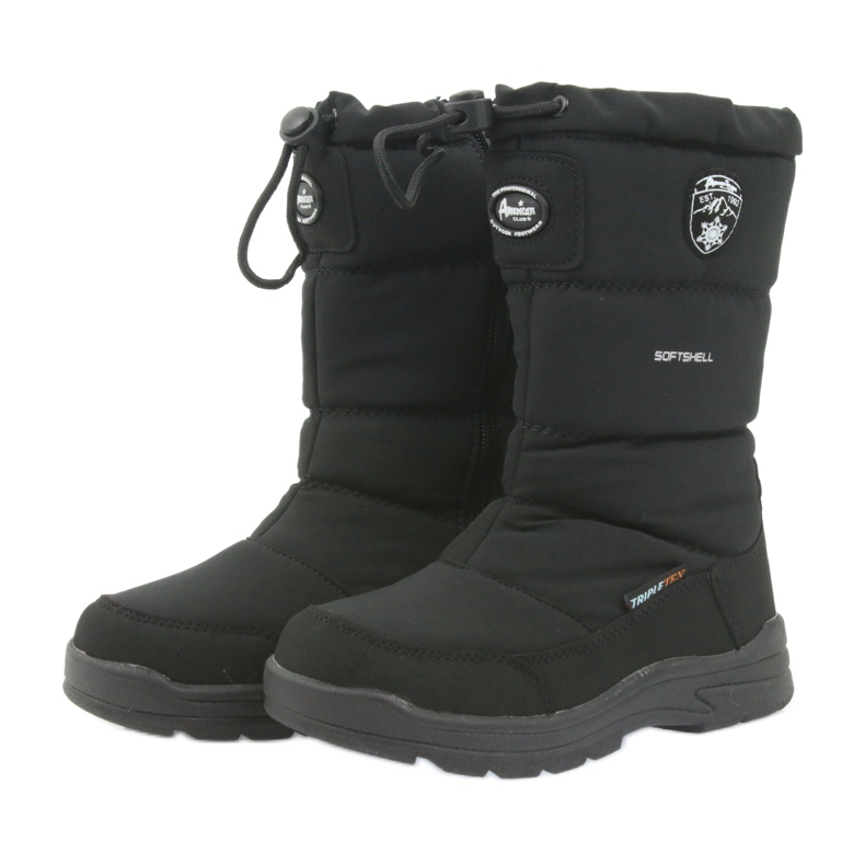 American Club Botas de nieve American 801SB negras con membrana negro 3