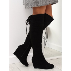 Bota de cuña negra LB-263 negro 4
