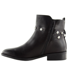 Botines Chelsea negros con perlas 8996 Negro 3