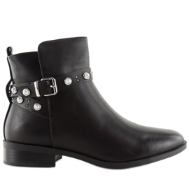 Botines Chelsea negros con perlas 8996 Negro 4