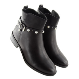 Botines Chelsea negros con perlas 8996 Negro 7