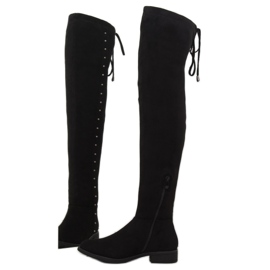 Botas negras con tacones planos 7368 negro 1