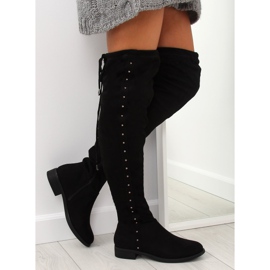 Botas negras con tacones planos 7368 negro 3