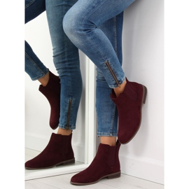 Botines Chelsea granate de mujer LJ111 roso rojo 6