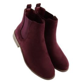 Botines Chelsea granate de mujer LJ111 roso rojo 2
