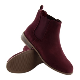 Botines Chelsea granate de mujer LJ111 roso rojo 3