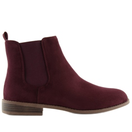 Botines Chelsea granate de mujer LJ111 roso rojo 4