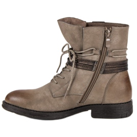 Queentina Botas marrones con cremallera marrón 3