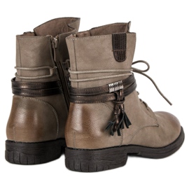 Queentina Botas marrones con cremallera marrón 4