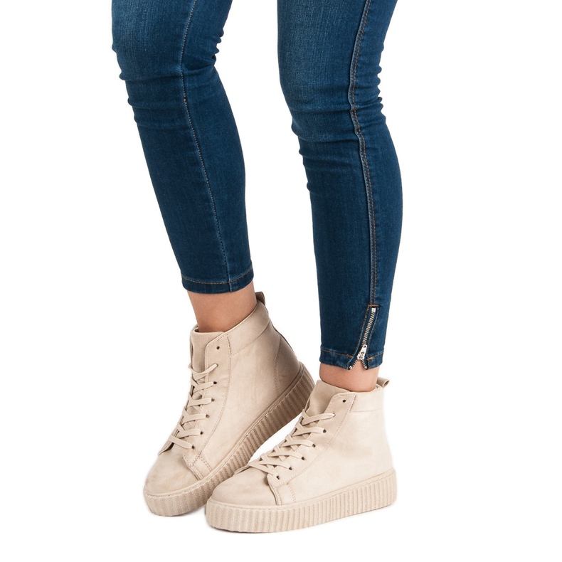 Wilady Zapatillas por encima del tobillo marrón 1