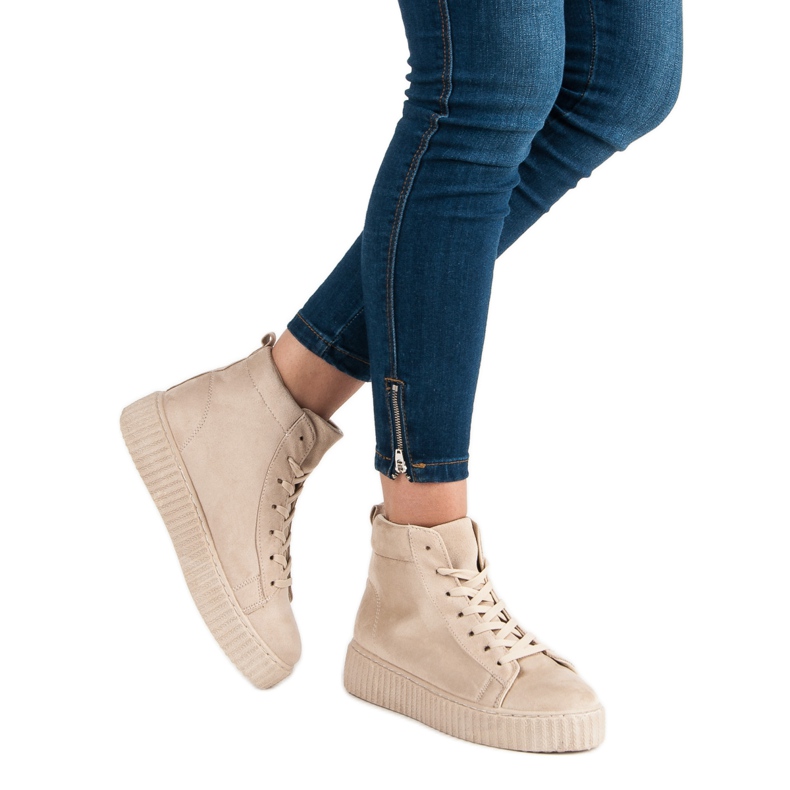 Wilady Zapatillas por encima del tobillo marrón 2