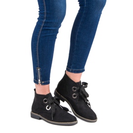 Super Mode Botas de ante con nudo negro 1