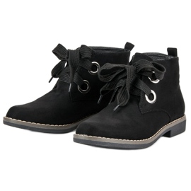 Super Mode Botas de ante con nudo negro 5