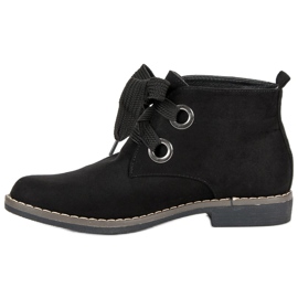 Super Mode Botas de ante con nudo negro 3