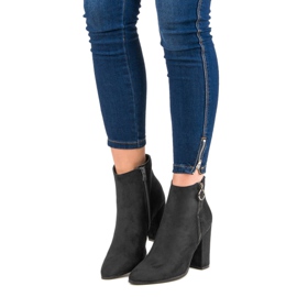 Super Mode Botines de ante con tacón negro 2 Super Mode Botines de ante con tacón negro 2