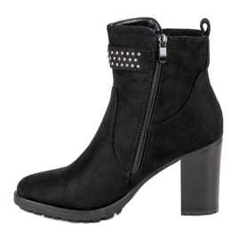Super Me Botines de gamuza en una barra negro 2