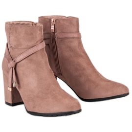 Botas de ante en polvo rosado 5