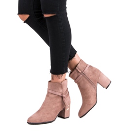 Botas de ante en polvo rosado 2
