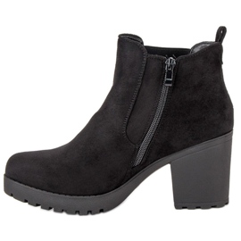 Ideal Shoes Botines Chelsea de ante en la plataforma negro 4