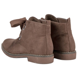 Super Mode Botas de ante con nudo marrón 4