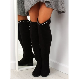 Botas mosqueteras con perlas, negro 688-5 negro 5