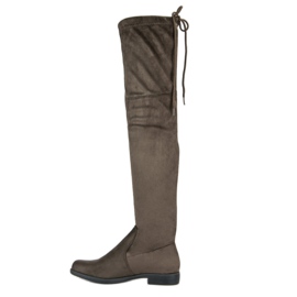 Kayla Botas por encima de la rodilla con tacón plano verde 3
