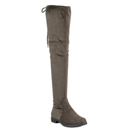 Kayla Botas por encima de la rodilla con tacón plano verde 2